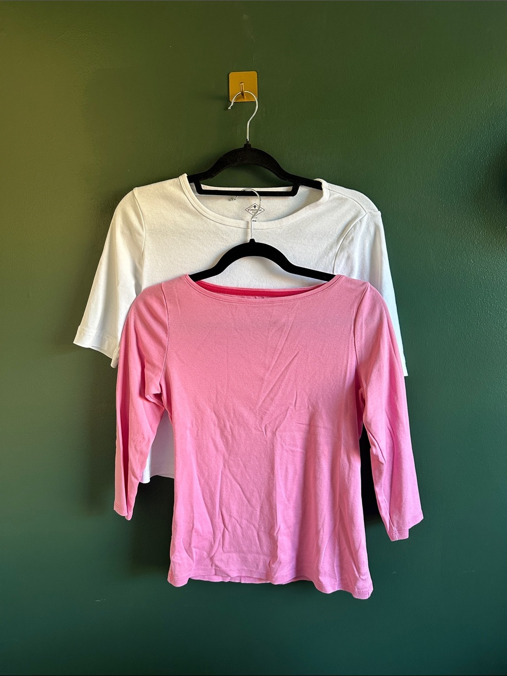 Talbots “The Talbots Tee” in Pink and White St John’s Bay Essential Tee Petite